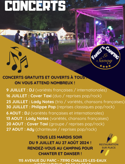 Concert Family's Camping Le Savoy
