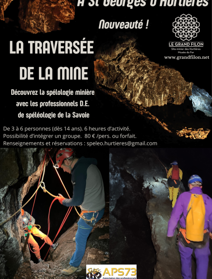 Traversée de la mine avec un D.E. de spéléologie