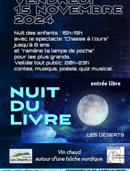 Nuit du livre Le 15 nov 2024