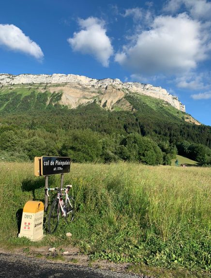 Cycling up Col de Plainpalais