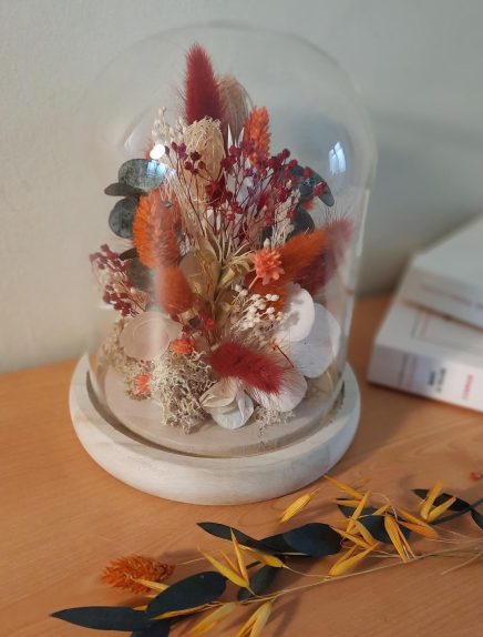 Atelier floral  - Cloche fleurie en fleurs séchées